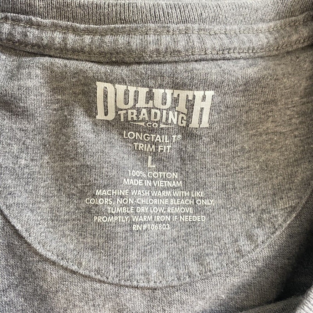 Duluth Trading Co Mens Longtail T Trim Fit Short Sleeve T-shirt Gray Size Large - Picture 4 of 7